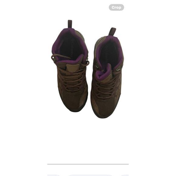 Women's Columbia Brown & Purple Lace Up Boots Preowned In Great Condition,Size 8 - Picture 6 of 9